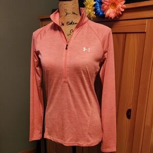 New Under Armour Women's Coral Pink Long Sleeve Top, Small To XS